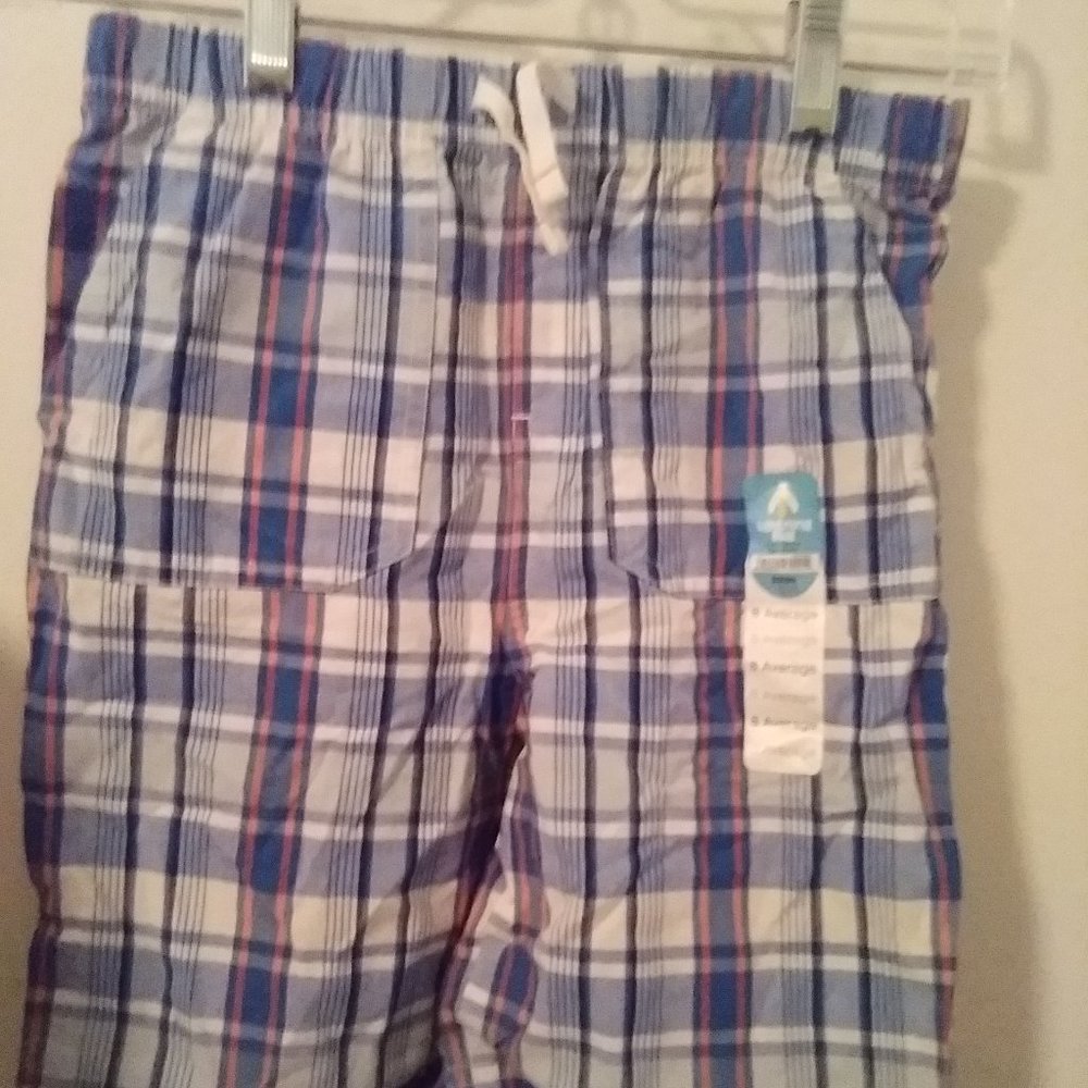 Lightning Bug boys blue plaid shorts SZ 8 NWT.